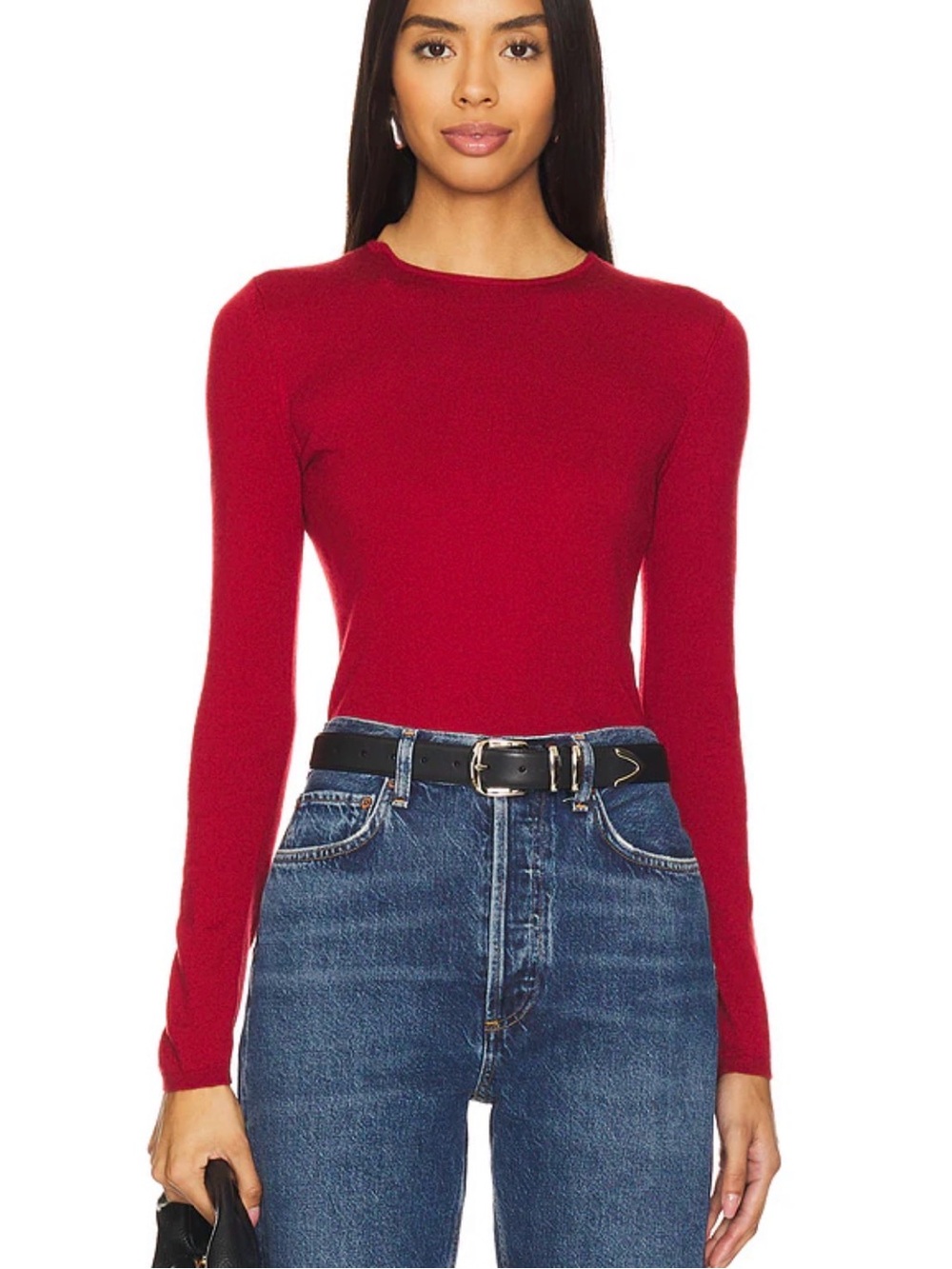 REVOLVE Slim Crewneck Long-Sleeve Top in Red